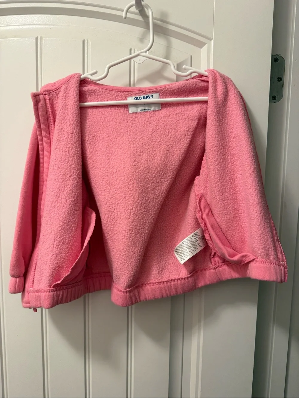 Old Navy Toddler Girls Pink Hooded Zip Fleece
